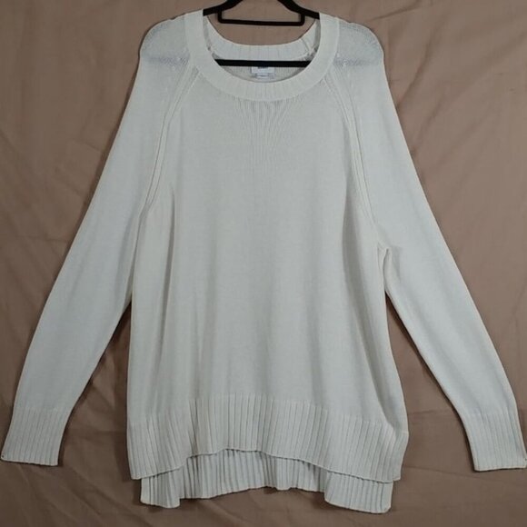 Old Navy Sweater Women's White High Low Cotton Blend Pullover Plus Size XXL - Picture 1 of 7